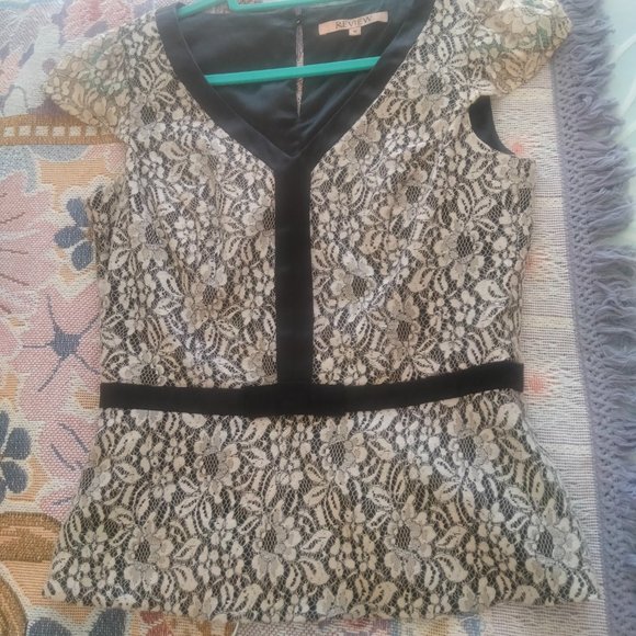 Review black and white lace peplum top - Picture 2 of 7